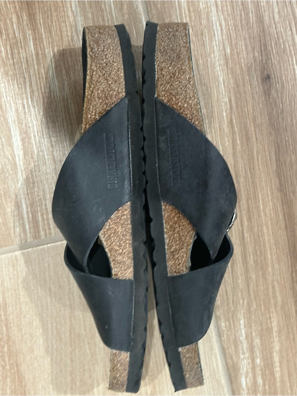 Birkenstock Women's Black Sienna Big Buckle Leather Sandals Size 9 - Picture 4 of 5